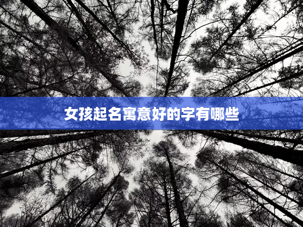 2女孩起名寓意好的字有哪些