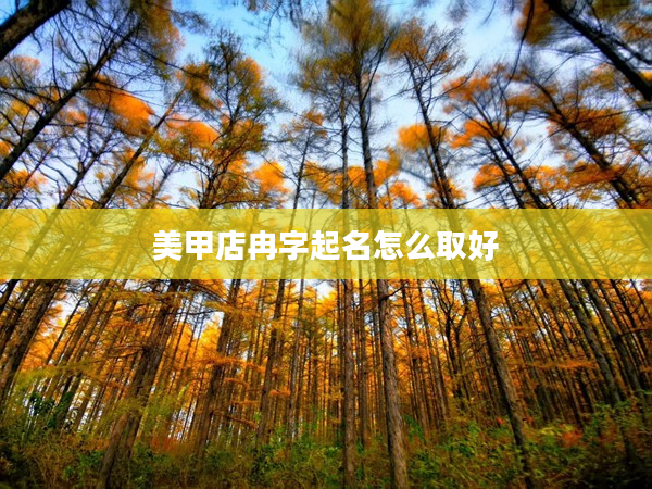 2美甲店冉字起名怎么取好