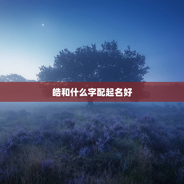 皓和什么字配起名好