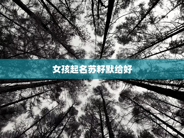2女孩起名蘇籽默給好