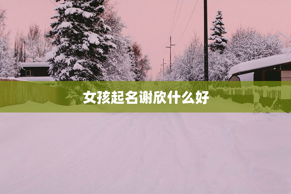 2女孩起名謝欣什么好