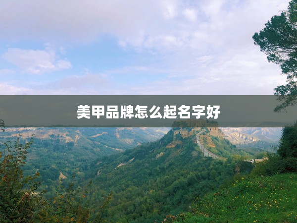 2美甲品牌怎么起名字好