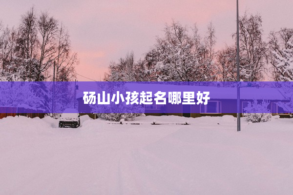 碭山小孩起名哪里好