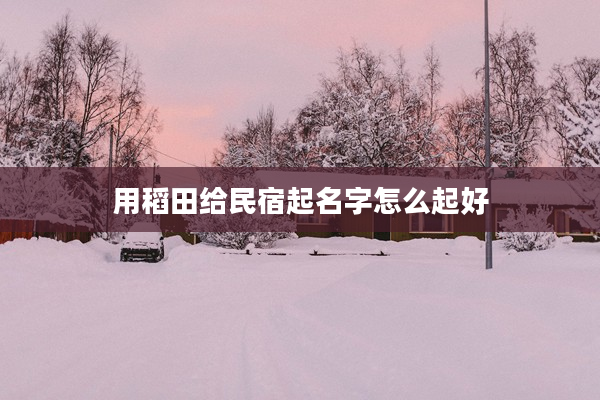 2用稻田給民宿起名字怎么起好