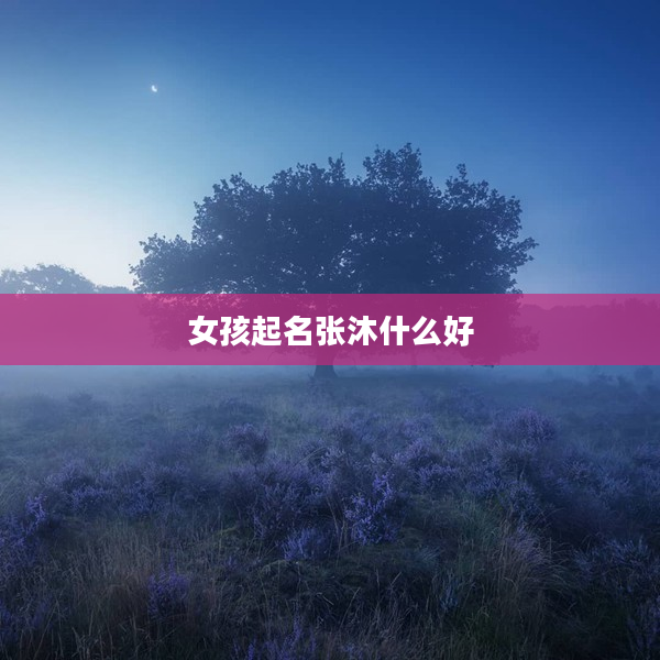 2女孩起名張沐什么好