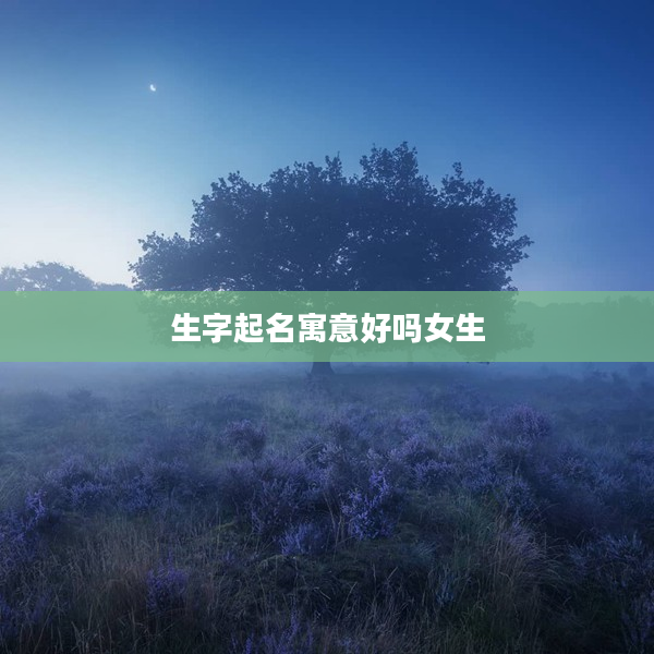 2生字起名寓意好嗎女生