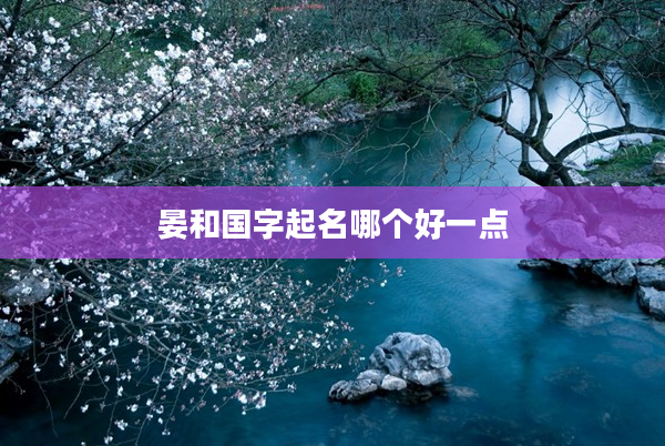 晏和國字起名哪個好一點