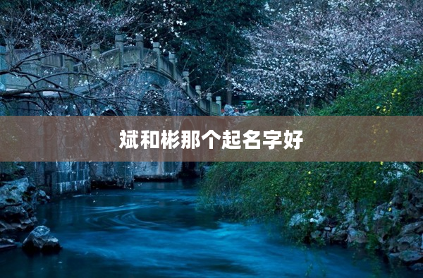 2斌和彬那個起名字好