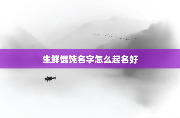 2生鮮餛飩名字怎么起名好