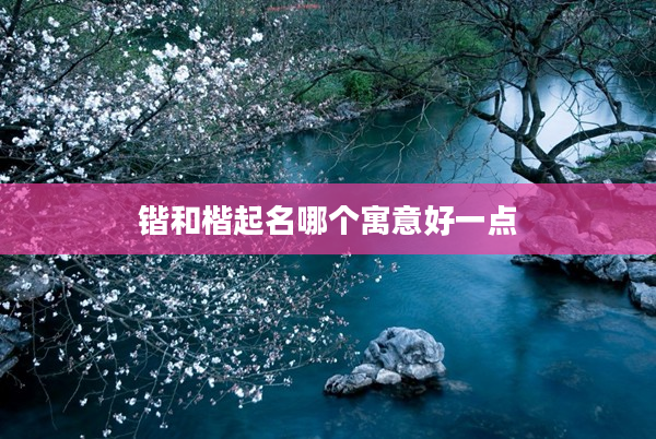 鍇和楷起名哪個(gè)寓意好一點(diǎn)