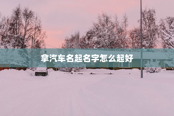 2拿汽車(chē)名起名字怎么起好