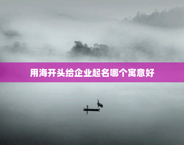 2用海開頭給企業(yè)起名哪個寓意好