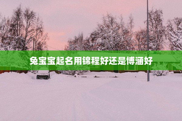 2兔寶寶起名用錦程好還是博涵好
