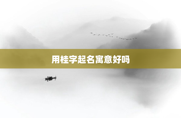 2用桂字起名寓意好嗎