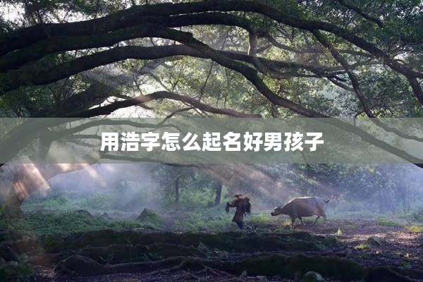 2用浩字怎么起名好男孩子
