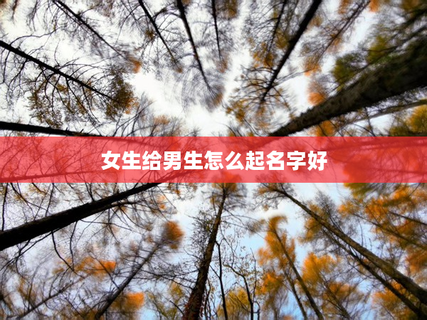 2女生給男生怎么起名字好