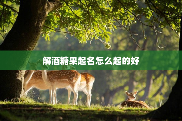2解酒糖果起名怎么起的好