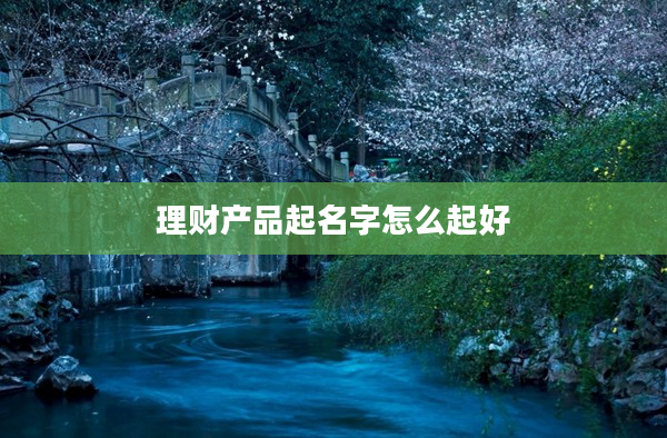 2理財(cái)產(chǎn)品起名字怎么起好