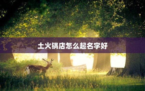 2土火鍋店怎么起名字好