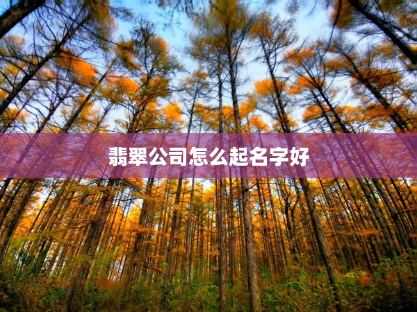 翡翠公司怎么起名字好