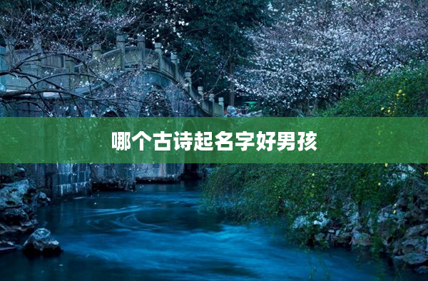 2哪個(gè)古詩起名字好男孩