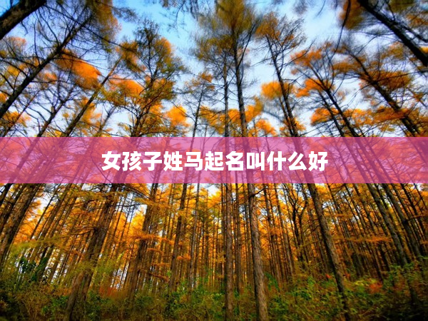 2女孩子姓馬起名叫什么好