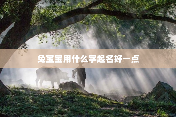 2兔寶寶用什么字起名好一點