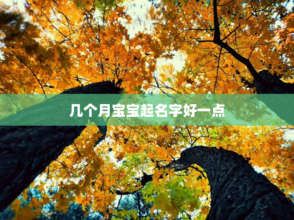 2幾個月寶寶起名字好一點