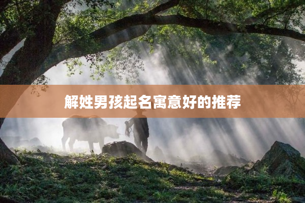2解姓男孩起名寓意好的推薦