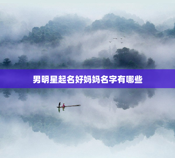 2男明星起名好媽媽名字有哪些