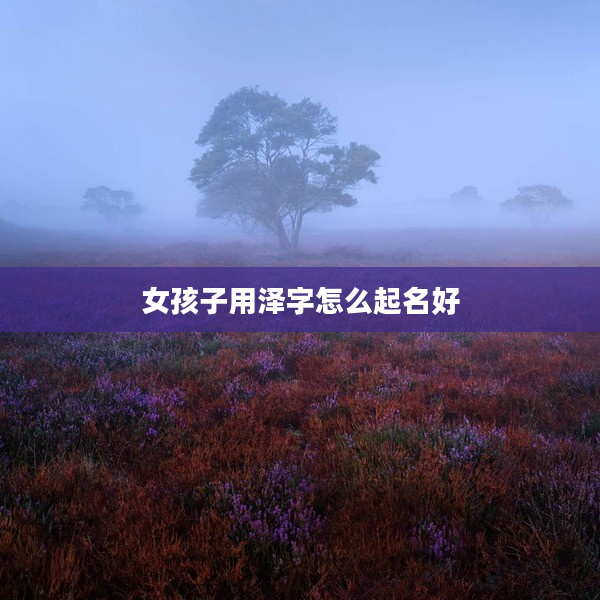 2女孩子用澤字怎么起名好