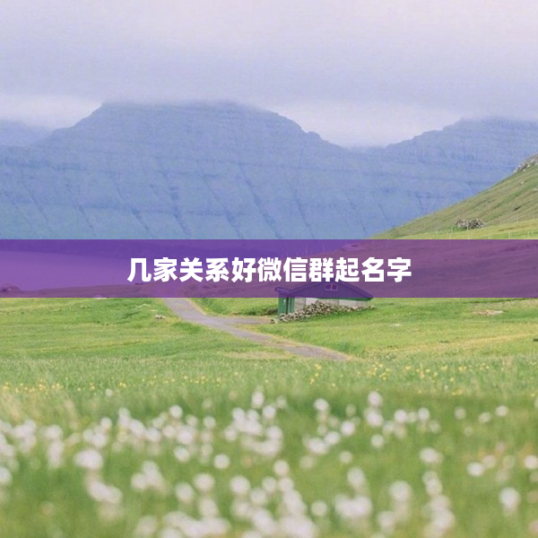 2幾家關系好微信群起名字