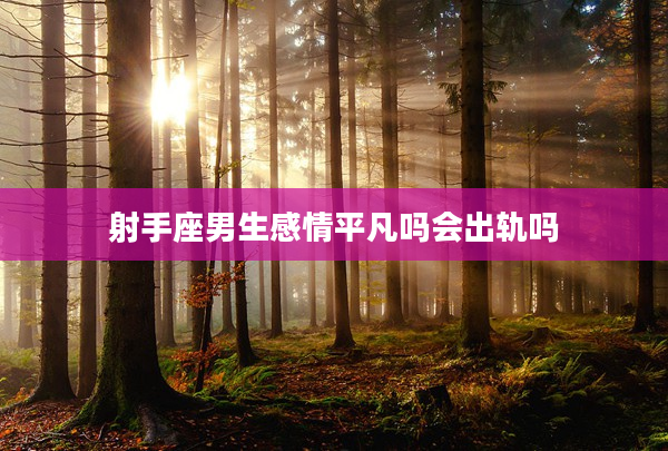 射手座男生感情平凡嗎會出軌嗎