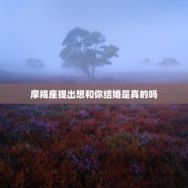 摩羯座提出想和你結婚是真的嗎