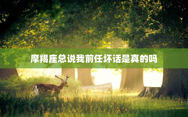 摩羯座總說我前任壞話是真的嗎