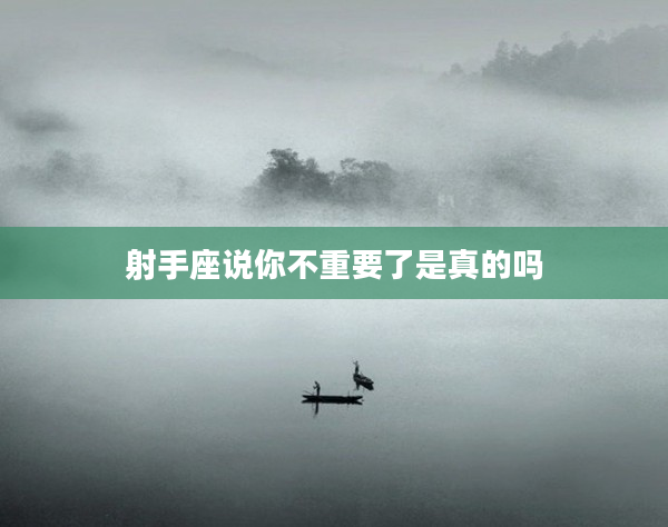 射手座說(shuō)你不重要了是真的嗎