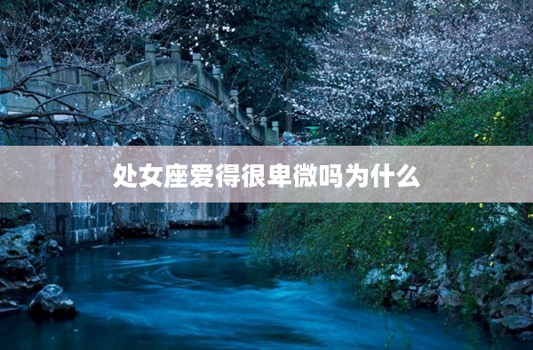 處女座愛得很卑微嗎為什么