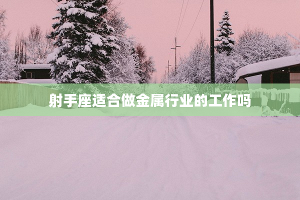 射手座適合做金屬行業的工作嗎