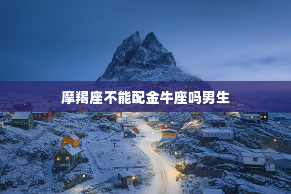 摩羯座不能配金牛座嗎男生