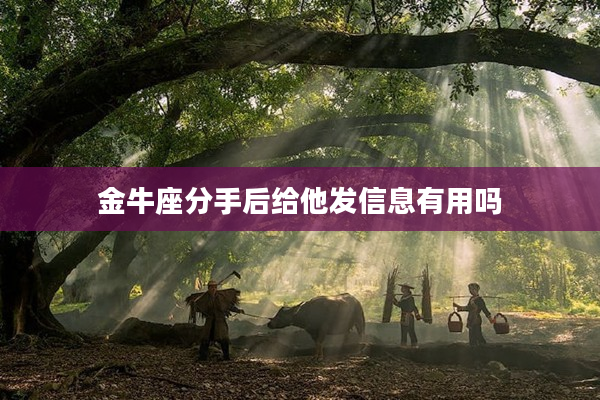 金牛座分手后給他發信息有用嗎