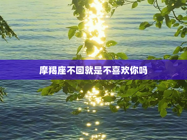 摩羯座不回就是不喜歡你嗎