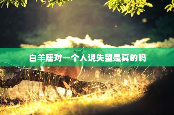 白羊座對一個(gè)人說失望是真的嗎