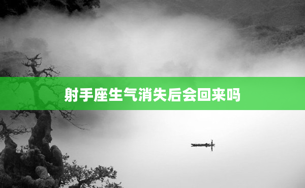 射手座生氣消失后會回來嗎