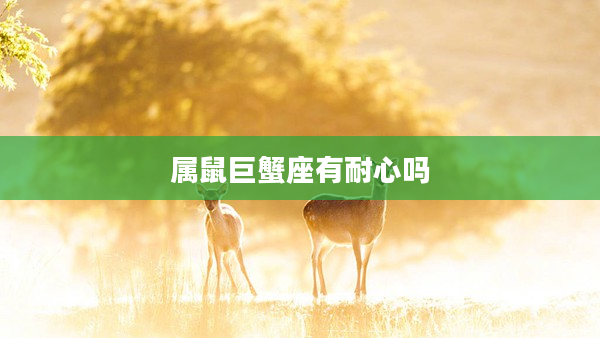 屬鼠巨蟹座有耐心嗎