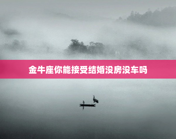 金牛座你能接受結(jié)婚沒房沒車嗎