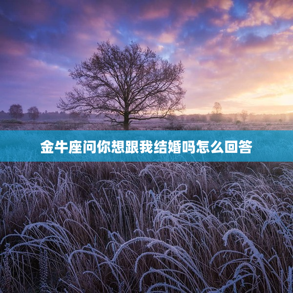 金牛座問你想跟我結婚嗎怎么回答