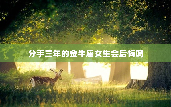 分手三年的金牛座女生會后悔嗎