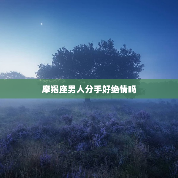 摩羯座男人分手好絕情嗎