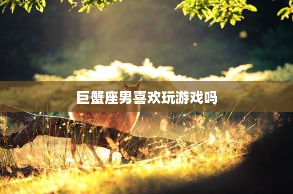 巨蟹座男喜歡玩游戲嗎