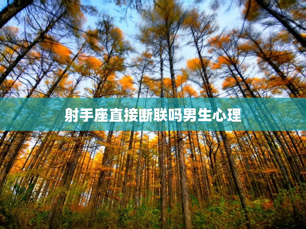 射手座直接斷聯嗎男生心理